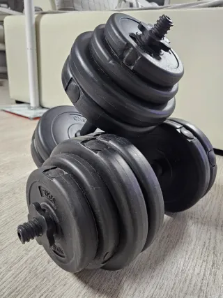 Kit Mancuernas Ajustables 30kg Vinilo