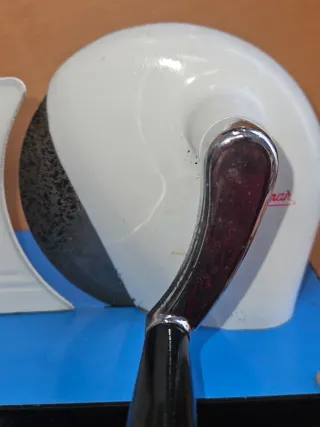 Cortafiambres vintage azul y blanco