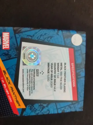 1 Oz plata marvel black panther 2023