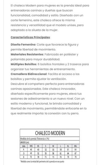 Chaleco IGP mujer TALLA S Marca Gappay