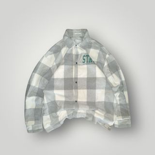 Sobrecamisa cuadros Bershka gris y blanco