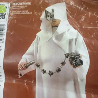 Costume Demone Fantasma Bianco Unisex
