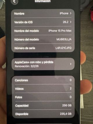 iPhone 15 Pro Max 256GB | 95 % de Salud de Batería