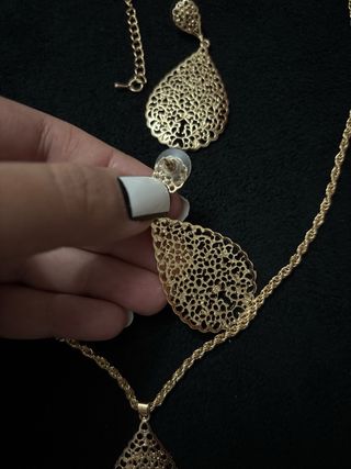 Conjunto de joyas chapado de oro 18k