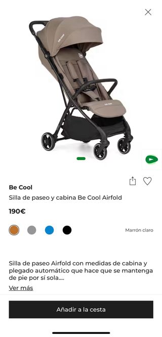 Silla de paseo y cabina Be Cool Airfold