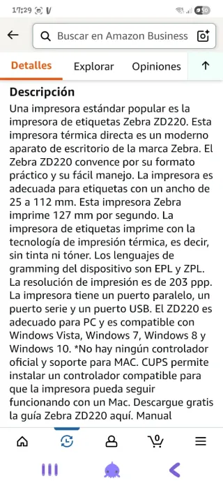 Impresora Térmica Zebra ZD220d