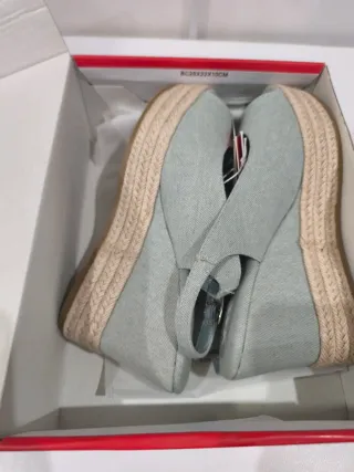 Sandalias Xti Cuña Esparto Azul Beige