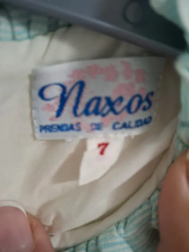 Vestido niña ceremonia beige y turquesa