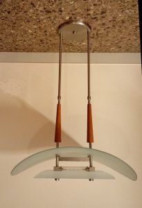 Lámpara Comedor de acero, com madera i cristales