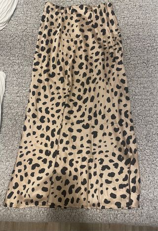 Falda larga satén estampado animal