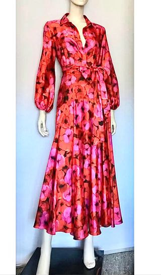 Vestido largo de fiesta estampado floral