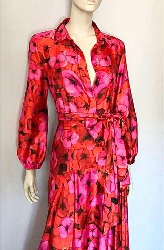 Vestido largo de fiesta estampado floral