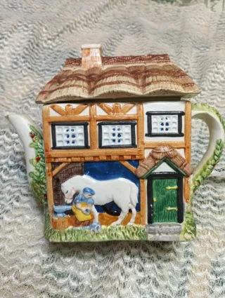 Tetera Sadler Inglesa Cerámica Pintada a Mano