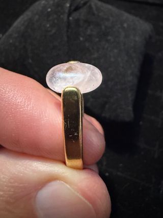 Anillo elegante acero inoxidable chapado oro