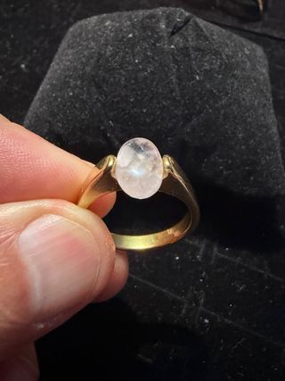 Anillo elegante acero inoxidable chapado oro