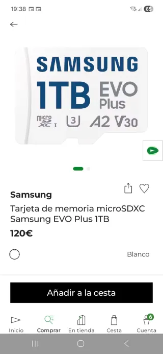 Tarjeta MicroSD Samsung EVO Plus 1TB + Adaptador