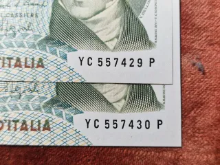 2 Banconote 5000 Lire Banca d'Italia
