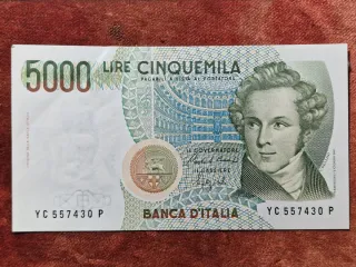2 Banconote 5000 Lire Banca d'Italia