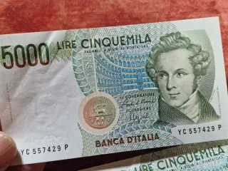 2 Banconote 5000 Lire Banca d'Italia