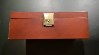 Joyero caja decorativa marrón efecto cuero