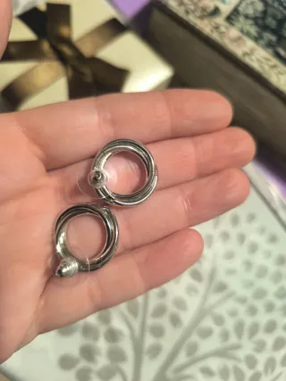 Pendientes aro plata entrelazados