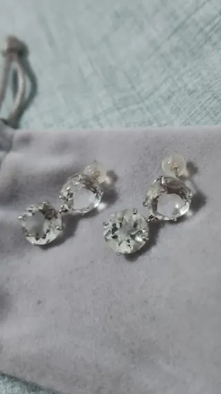 Pendientes oro amatista