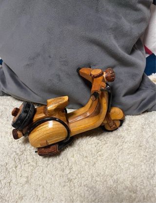 Figura Decorativa Moto Madera