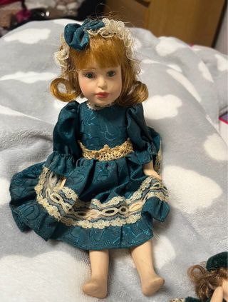 Muñecas antiguas decorativas de porcelana