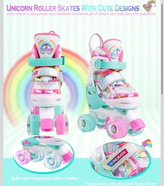 Patines infantiles unicornio talla ajustable