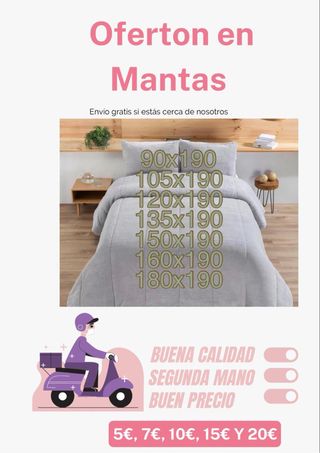 Mantas de oferta en varios tamaños