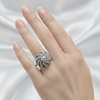 Anillo vintage Tynel oro 18k y brillantes