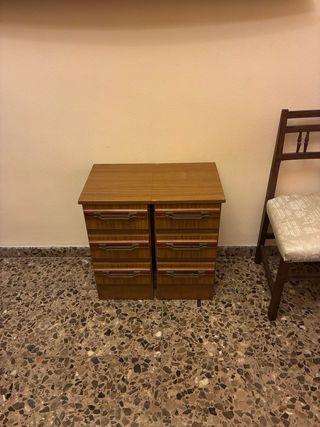 2 Mesillas de noche madera y metal