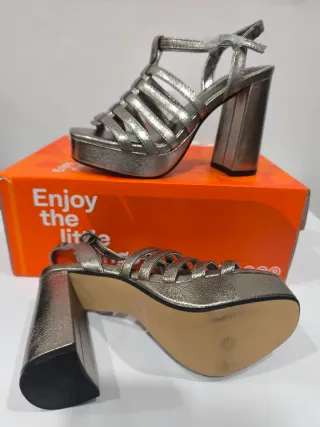 Sandalias de Plataforma Plateadas