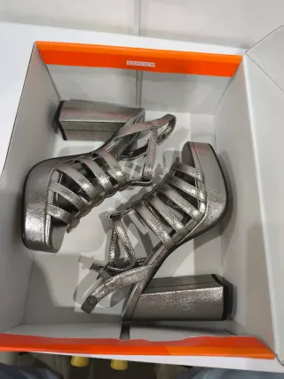 Sandalias de Plataforma Plateadas