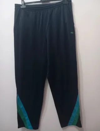 Pantaloni tuta Fila blu marino con bande verdi