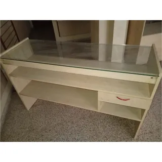 Mostrador madera vitrina cristal