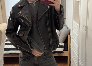 Chaqueta Biker Cuero Zara