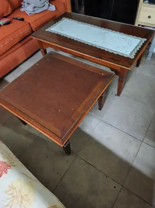 Mesa de centro madera y cristal