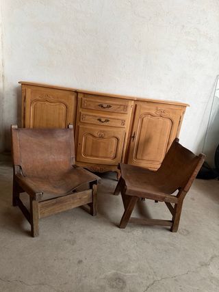 Sillones de Cuero y Madera
