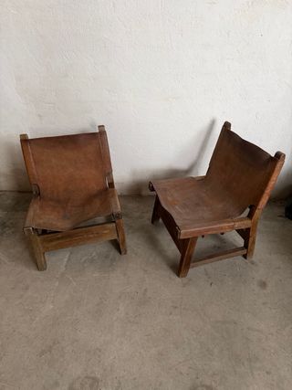 Sillones de Cuero y Madera