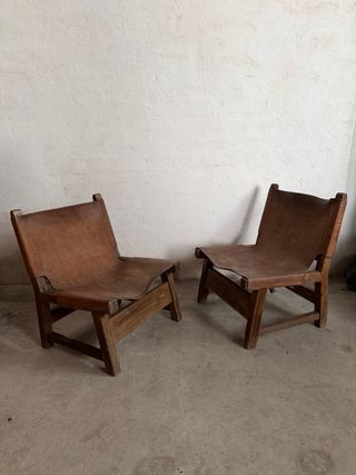 Sillones de Cuero y Madera