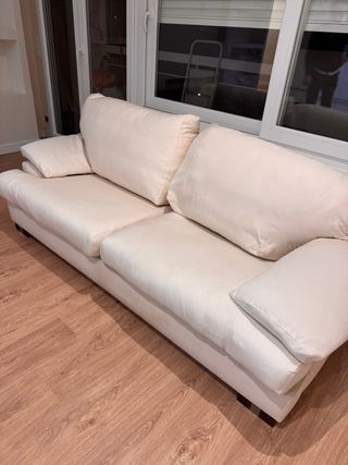 Sofá de tela beige 2 plazas