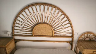 Conjunto Muebles Dormitorio Ratán y Madera