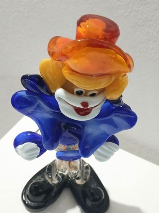 Pagliaccio vintage in vetro murano