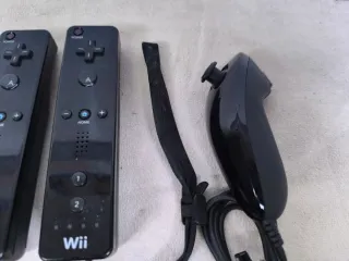 Mando Wii + Nunchuk Negro + adaptadores motion