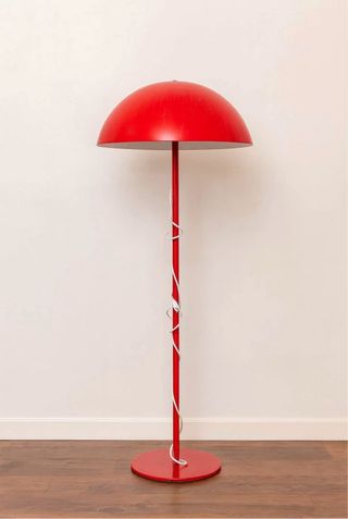 Lampada da terra vintage rossa design anni '70