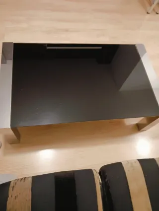 Mesa de centro cristal y metal