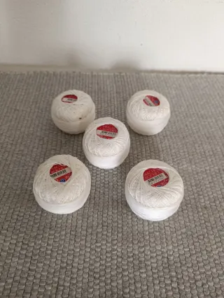 5 Novelos Linha Mercer Crochet N° 20 branca