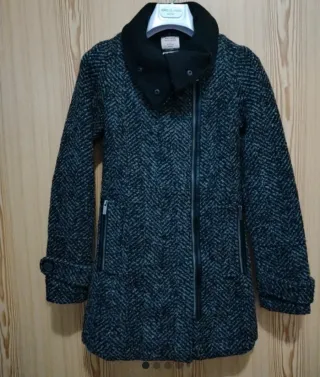 Abrigo paño gris Bershka Talla S