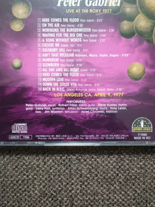 Peter Gabriel. Live at the Roxy 1977. CD